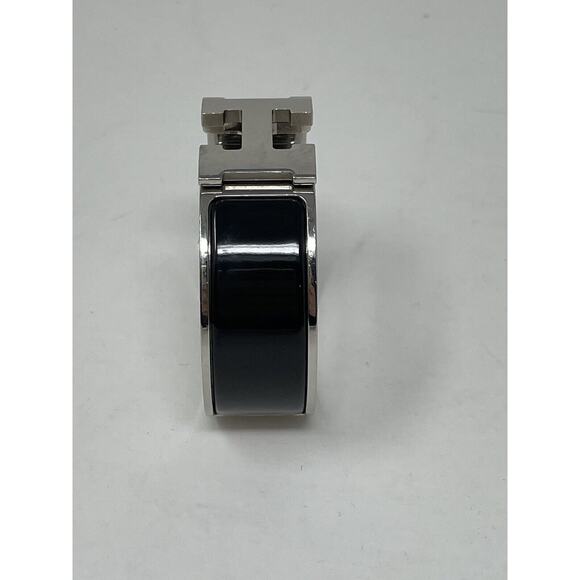 Hermes Clic Clac H Bracelet Black and Silver - Picture 4 of 10
